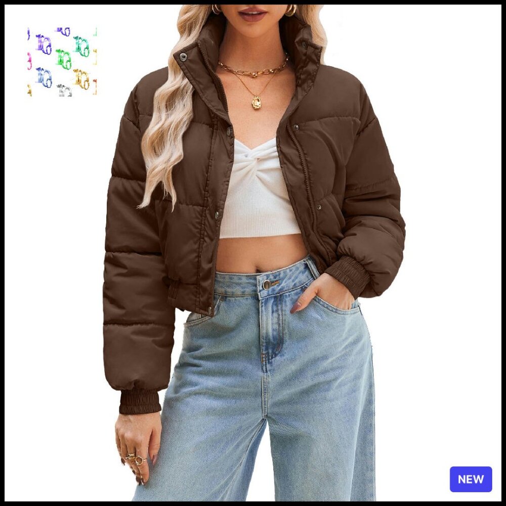 Cropped Puffer Jacket Quilted Lightweight Winter Coat Chic Minimal Style